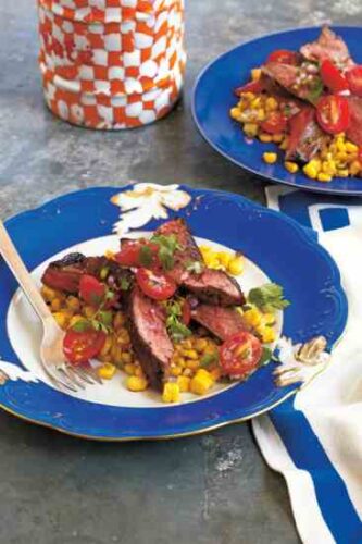 Steak Recipe With Sautéed Corn & Salsa